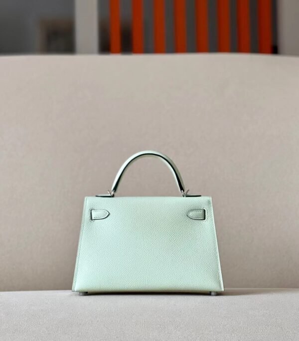 Hermes Mini Kelly Epsom OS Light Green Silver Hardware 19cm Full Handmade