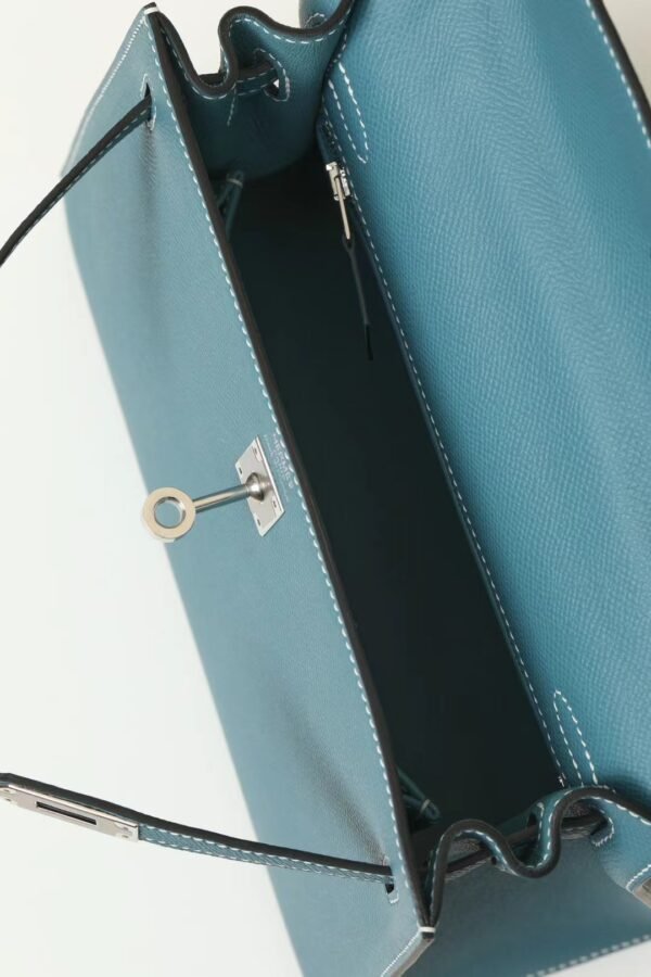 GPC Mode Kelly Epsom D2 New denim blue Silver Hardware 25cm Full Handmade