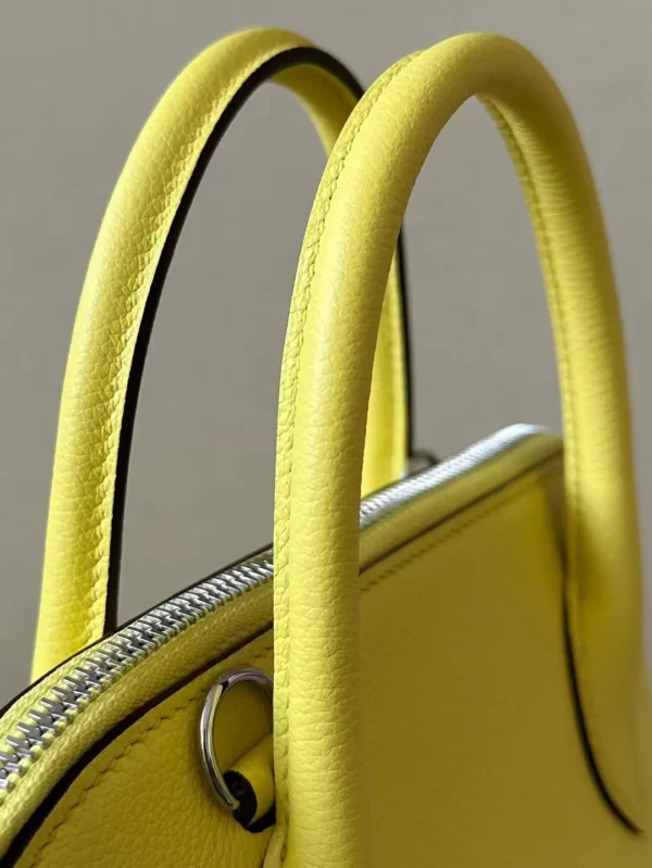 Hermès Bolide Evercolor 9N Candy Yellow & 93 Orange Silver Hardware 27cm Full Handmade