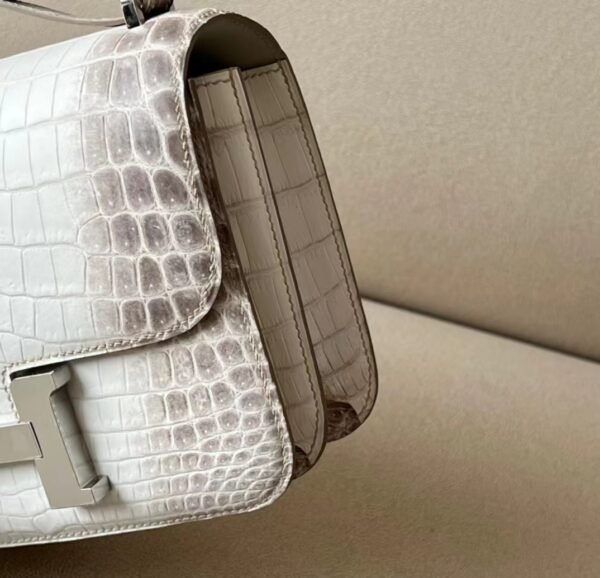 Hermès Constance Matte Niloticus crocodile 01 Himalaya Silver Hardware 18cm Full Handmade