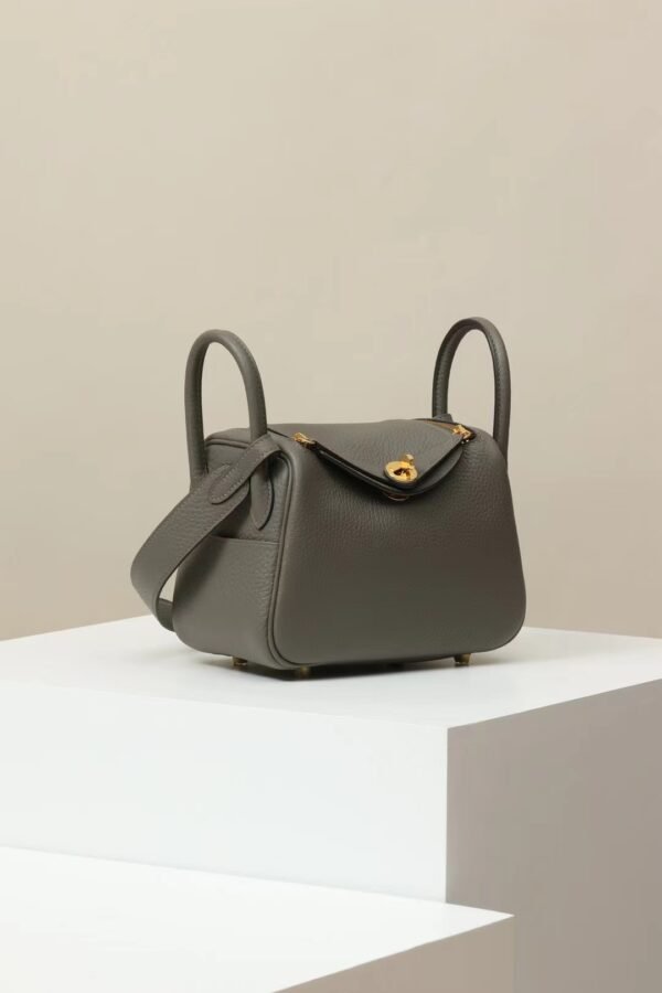 GPC Mode Lindy clemence Leather 0L Grey Gold Hardware 19cm Full Handmade