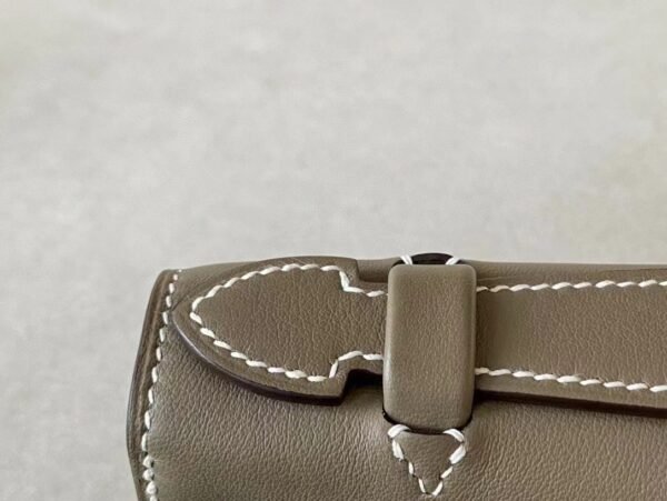 Hermes Mini Kelly pochette Swift CK18 Etoupe Grey Gold Hardware 22cm Full Handmade