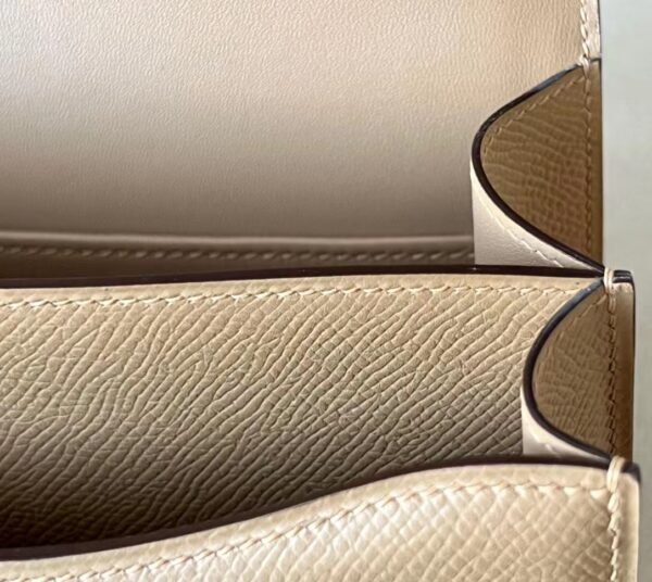 Hermès Constance Epsom Khaki tea color enamel buckle Silver Hardware 18cm Full Handmade