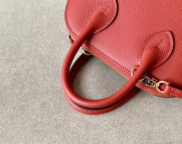 Hermes mini Bolide Evercolor Red & Pink Gold Hardware 18cm Full Handmade