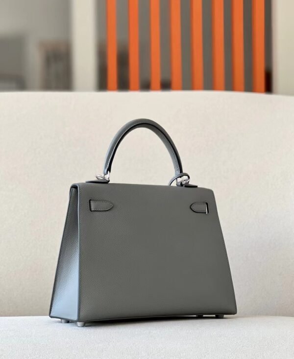 Hermes Kelly epsom Etain Grey Silver Hardware 25cm Full Handmade