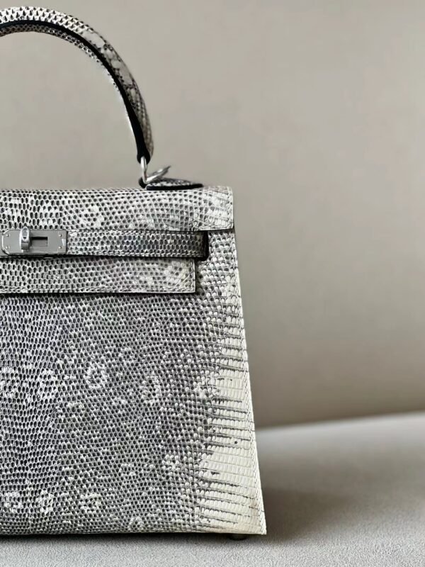 Hermes Kelly Lizard 01 Himalaya primary colour Silver Hardware 25cm Full Handmade