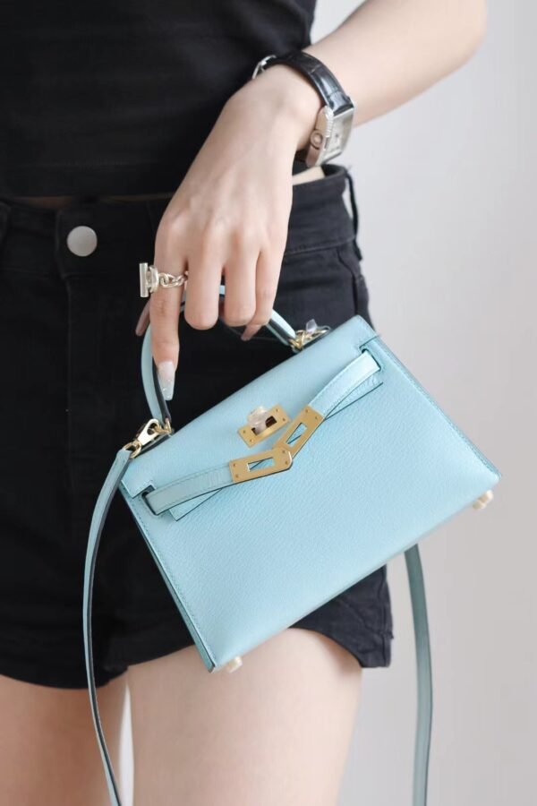 50561a10268b63c GPC Mode Mini Kelly Epsom Baby Blue Gold Hardware 19cm Full Handmade