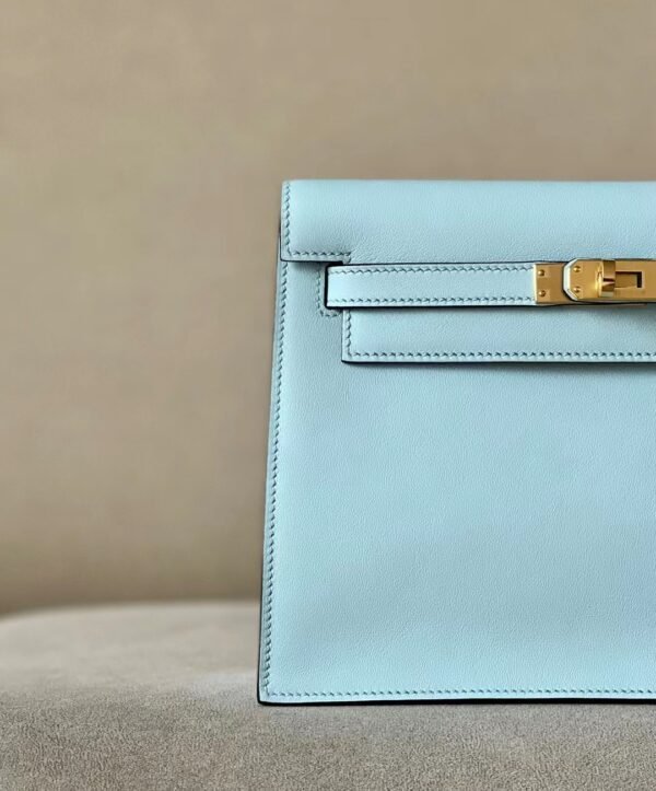 Hermes Kelly Dance Swift TO Sky Blue Gold Hardware 22cm Full Handmade