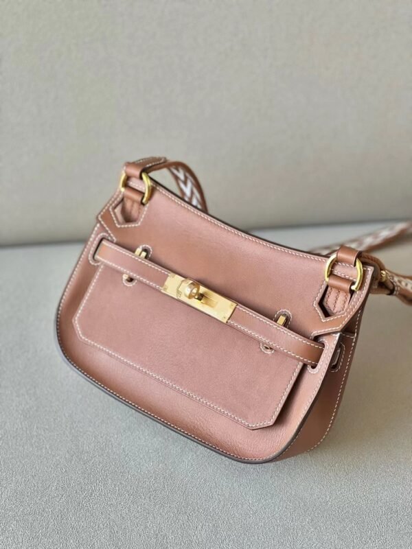 Hermes Mini Jypsiere Swift CK37 Golden Brown Gold Hardware 23cm Full Handmade