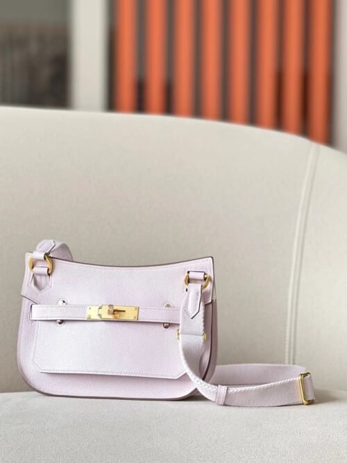 Hermes Mini Jypsiere Evercolor 09 Light Purple Pink Gold Hardware 23cm Full Handmade