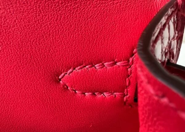 Hermes mini Kelly Shiny Alligator crocodile 95 Ferrari red Gold Hardware 19cm Full Handmade