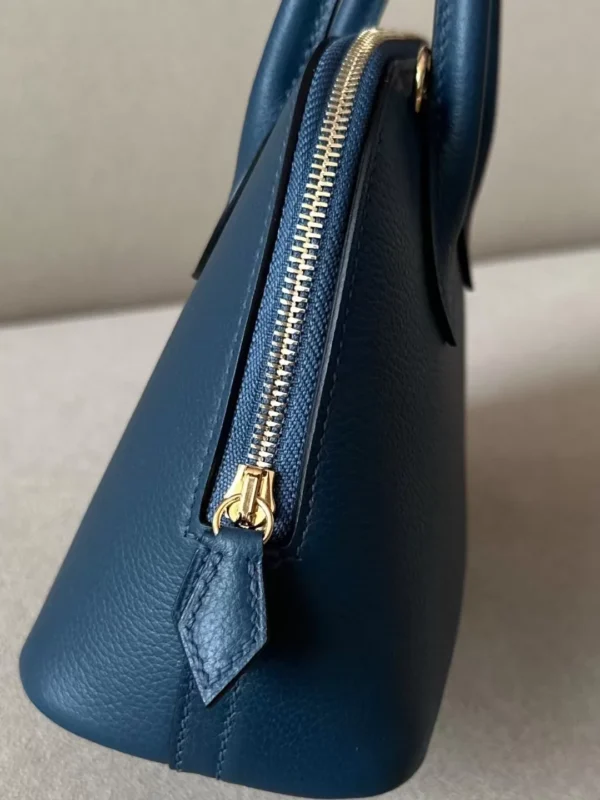 Hermès Bolide Evercolor 7P Prussian blue Gold Hardware 18cm Full Handmade
