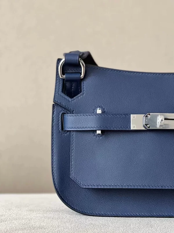 Hermès Mini Jypsiere Swift 73 Gem Blue Silver Hardware 23cm Full Handmade