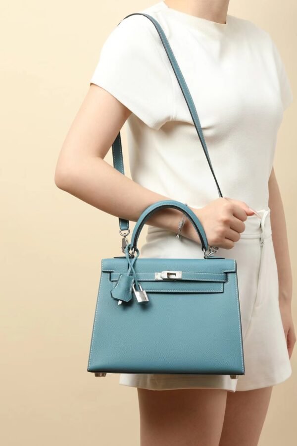 GPC Mode Kelly Epsom D2 New denim blue Silver Hardware 25cm Full Handmade