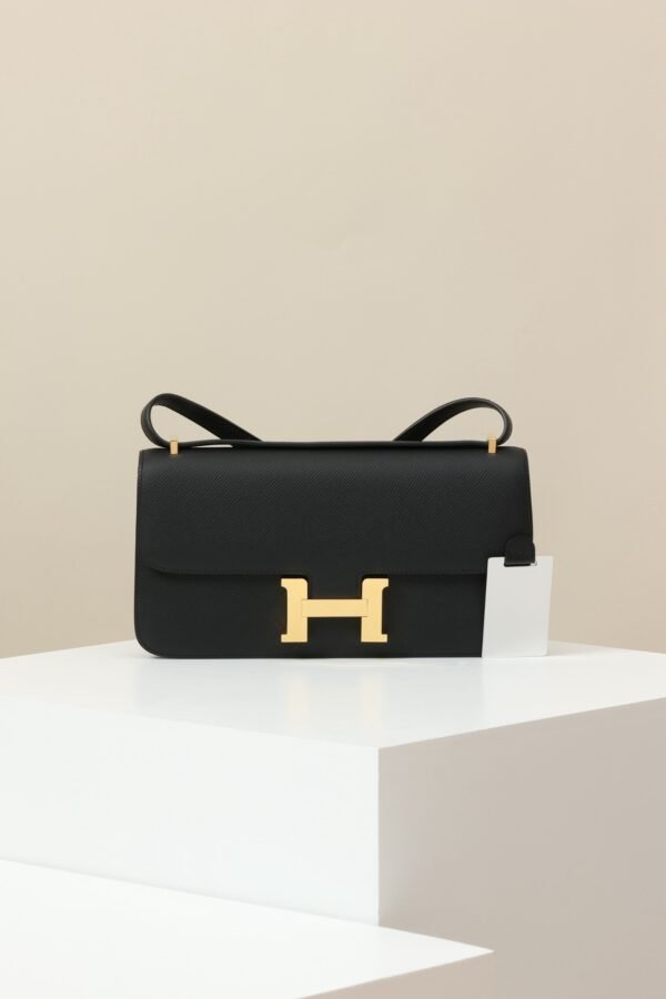 54ee7c56660bd2c GPC Mode Constance Elan Epsom CK89 Black Gold Hardware 24cm Full Handmade