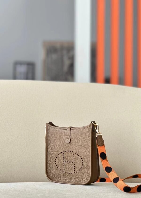 Hermès mini Evelyne TC DO Deep Khaki Gold Hardware 17cm Full Handmade