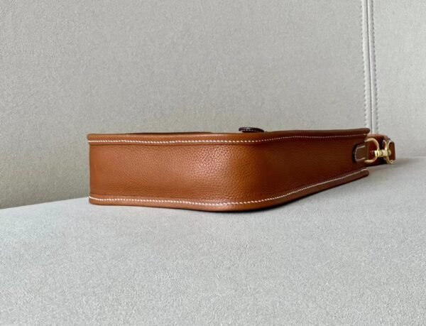 Hermes Mini Evelyne Barenia CK37 Golden Brown Gold Hardware 17cm Full Handmade