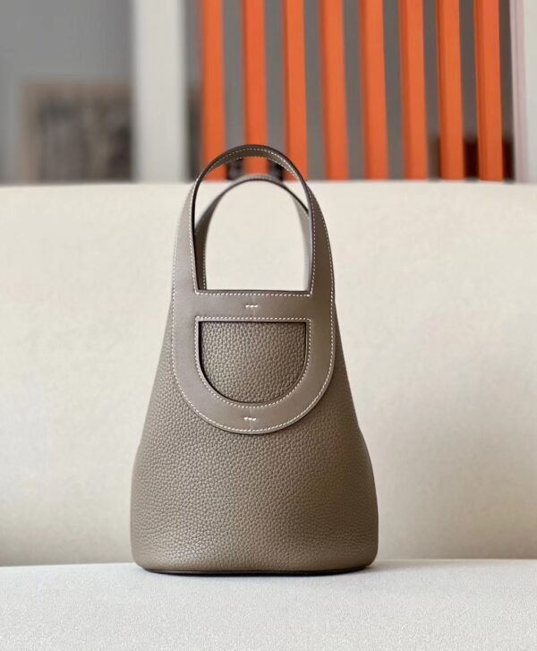 56832611de1c44e-2 Hermes Picotin TC Leather Etoupe Grey Silver Hardware 18cm Full Handmade