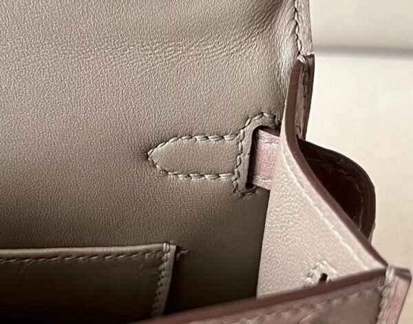 Hermes Mini Kelly Ostrich Khaki Gold Hardware 19cm Full Handmade