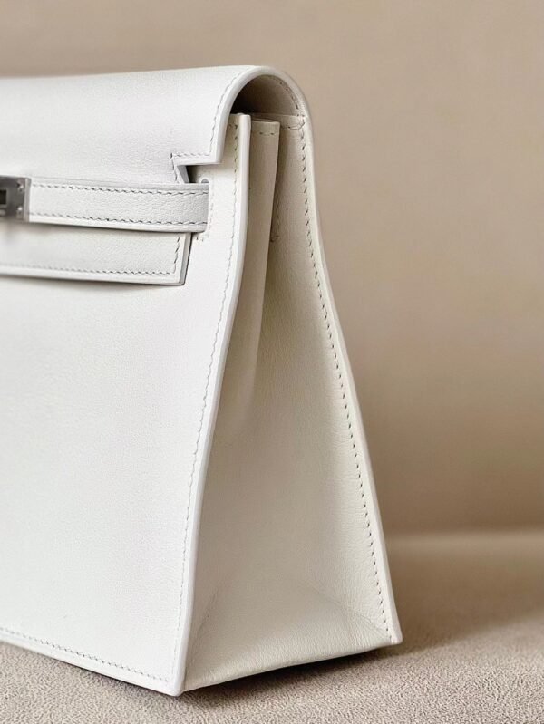 Hermès Kelly dance Swift 01 Pure White Silver Hardware 22cm Full Handmade
