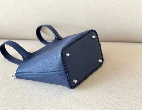 Hermes Picotin TC 3Y Deep Blue Silver Hardware 18cm Full Handmade