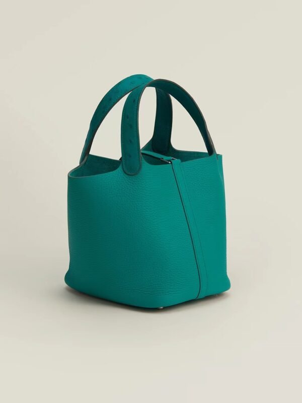 GPC Mode Picotin TC & Ostrich Verona green Gold Hardware 18cm Full Handmade