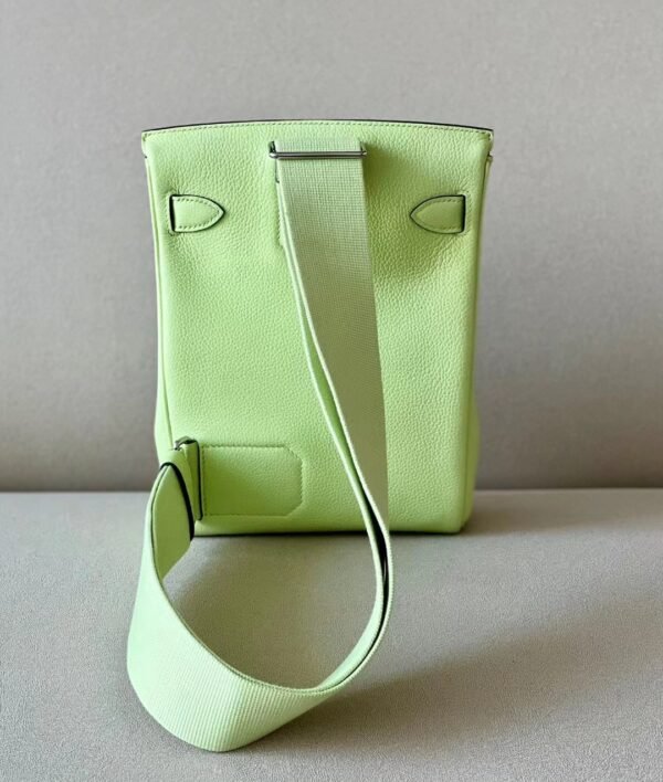 Hermes Kelly hac a dos Togo Y6 Fresh green Silver Hardware 22cm Full Handmade