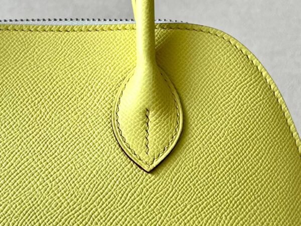 Hermes Bolide Epsom 9R Lemon yellow & X9 mallow purple & Nata Silver Hardware 26cm Full Handmade