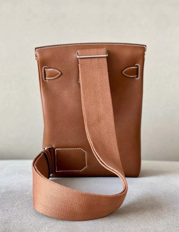 Hermes Kelly Hacados Barenia CK37 Golden Brown Silver Hardware 18cm Full Handmade