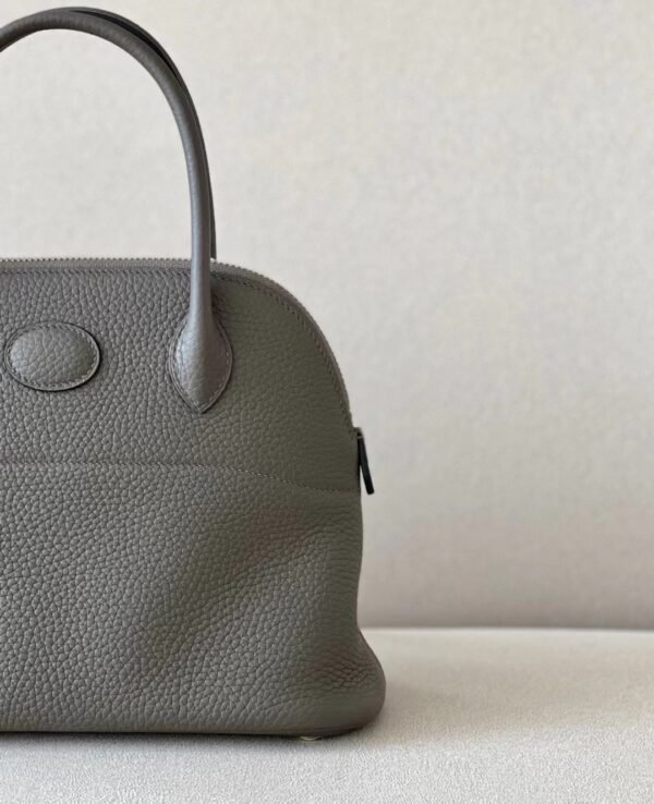 Hermes Bolide TC 8F tinware grey Silver Hardware 27cm Full Handmade