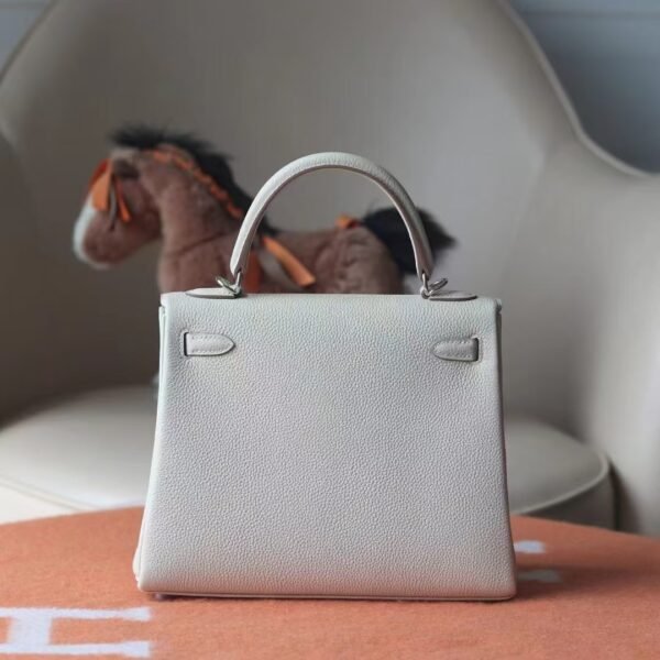 GPC Mode Kelly Togo CK10 Cream White Silver Hardware 25cm Full Handmade