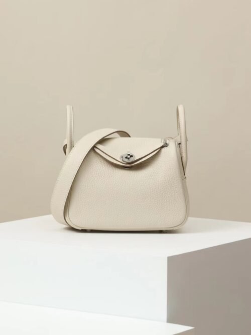 5e115da219b42b6 GPC Mode Lindy clemence Leather CC10 Cream White Silver Hardware 19cm Full Handmade