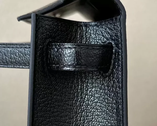 GPC Mode Mini Kelly Chevre CK89 Black Gold Hardware 19cm Full Handmade