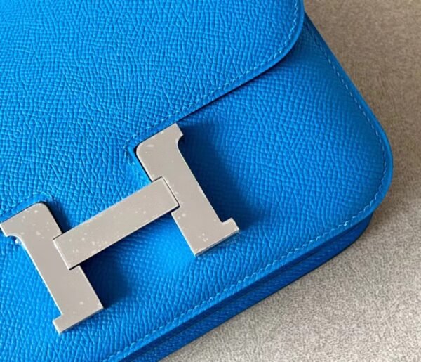5ed1860b2366f09-1 Hermès Constance Epsom 7Q Bright Blue Silver Hardware 18cm Full Handmade
