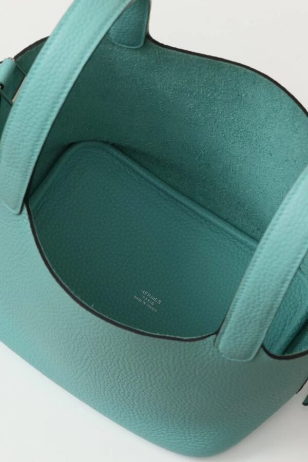 5fa30fb74c4b15c GPC Mode Picotin TC Leather 3P Macaron blue Silver Hardware 18cm Full Handmade