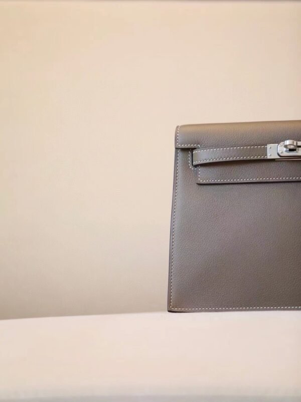 Hermes Kelly dance evercolor CK18 Etoupe Grey Silver Hardware 22cm Full Handmade