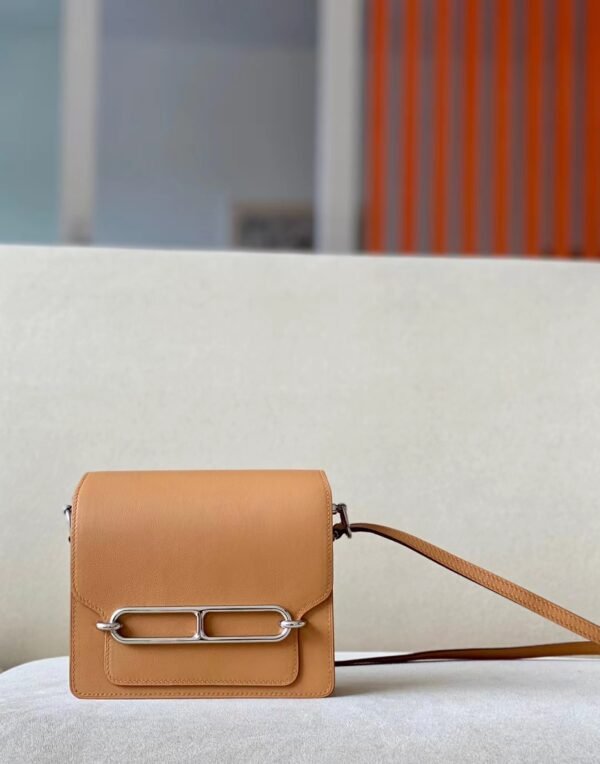 629b8ec9e6be321-1 Hermes Roulis Swift OM Tea Khaki Silver Hardware 19cm Full Handmade