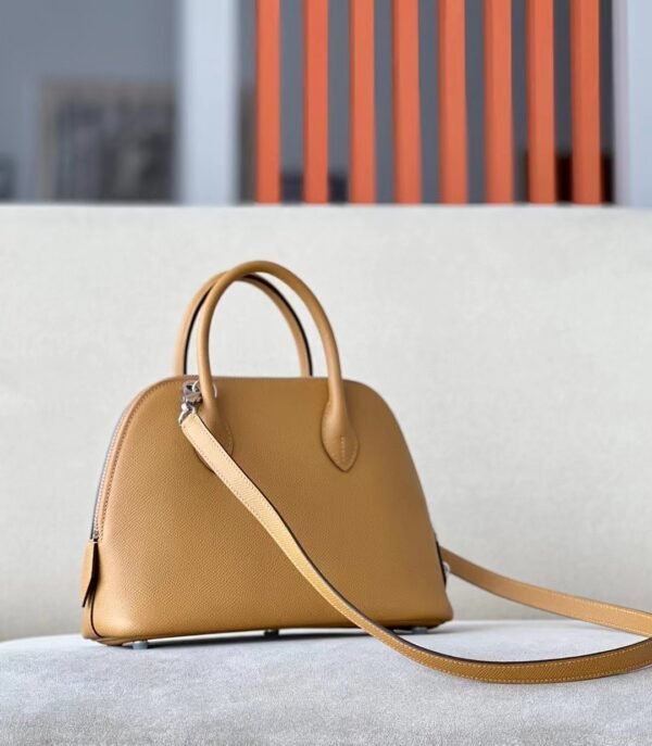 Hermes Bolide Epsom Leather 2S Sesame yellow Silver Hardware 26cm Full Handmade