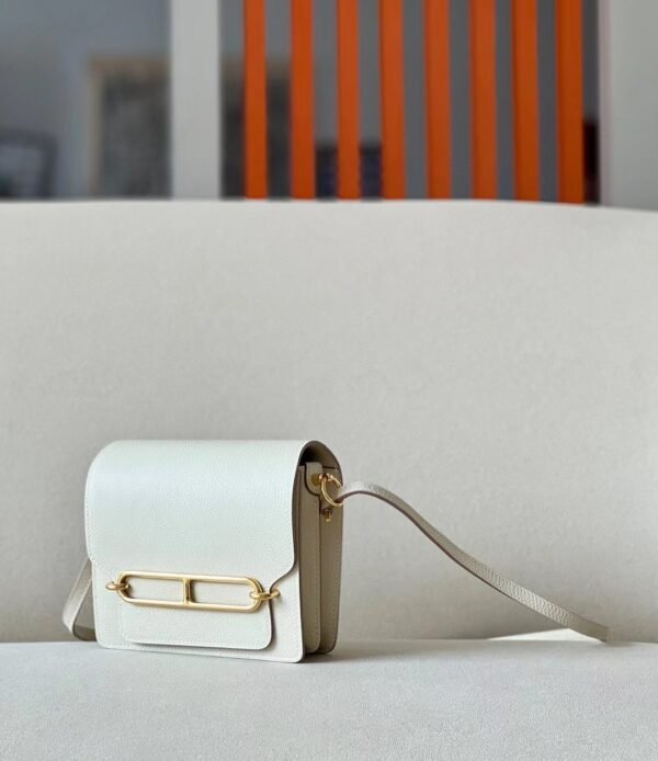 Hermès Roulis evercolor CC10 Creamy White Gold Hardware 19cm Full Handmade