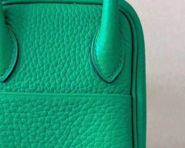 Hermès Mini Lindy clemence 6w Mint green Gold Hardware 19cm Full Handmade