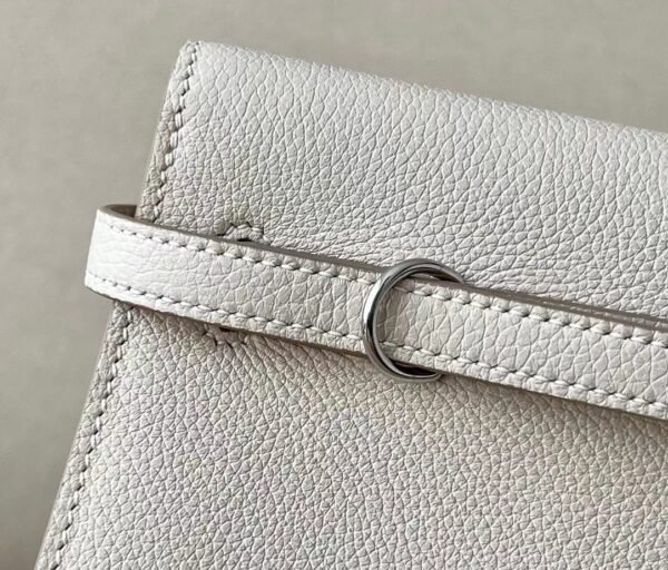 Hermes Kelly dance evercolor CC10 Creamy White Silver Hardware 22cm Full Handmade