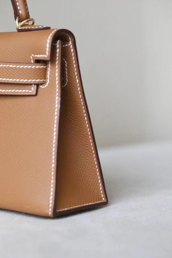 Hermes Mini Kelly Epsom CK37 Golden Brown Gold Hardware 19cm Full Handmade