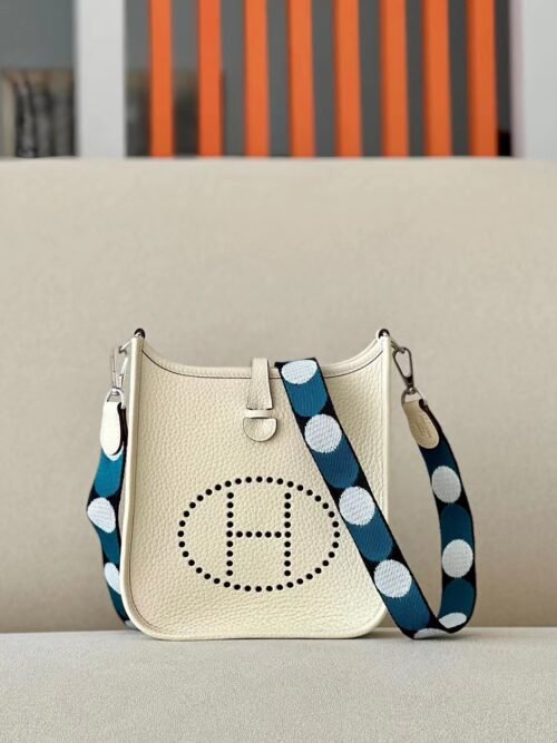 Hermes Evelyne TC I2 Creamy White Silver Hardware 17cm Full Handmade