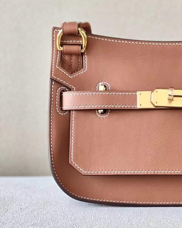 Hermes Mini Jypsiere Swift CK37 Golden Brown Gold Hardware 23cm Full Handmade