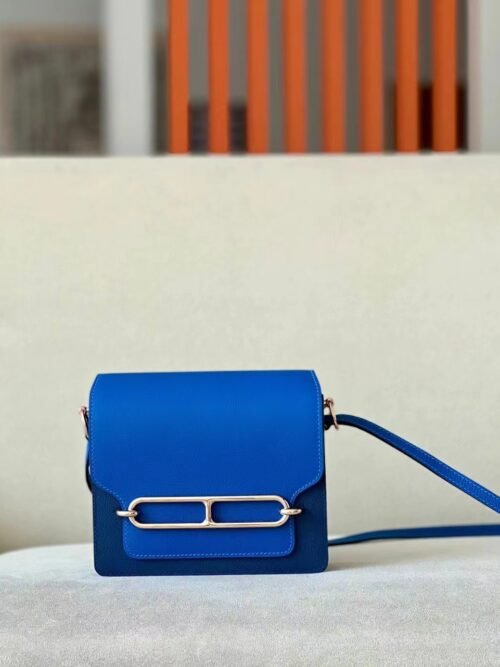 Hermes Roulis evercolor 73 Gem blue & 71 Deep blue Gold Hardware 18cm Full Handmade