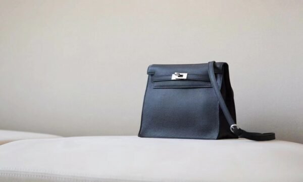 Hermes Kelly dance evercolor CK89 Black Silver Hardware 22cm Full Handmade