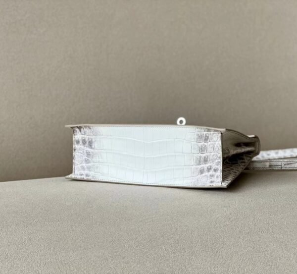 Hermes Kelly dance Matte Niloticus crocodile 01 Himalaya Silver Hardware 22cm Full Handmade