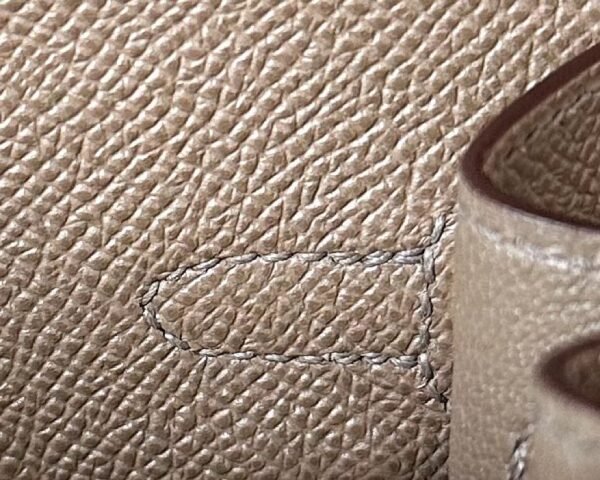 Hermes Kelly Epsom 18 Etoupe Grey & 3G chestnut & 4B Khaki Silver Hardware 25cm Full Handmade