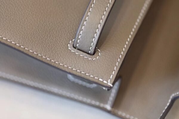 Hermes Kelly dance evercolor CK18 Etoupe Grey Silver Hardware 22cm Full Handmade