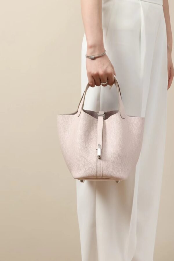 GPC Mode Picotin TC Leather 09 Light Purple Pink Silver Hardware 18cm Full Handmade